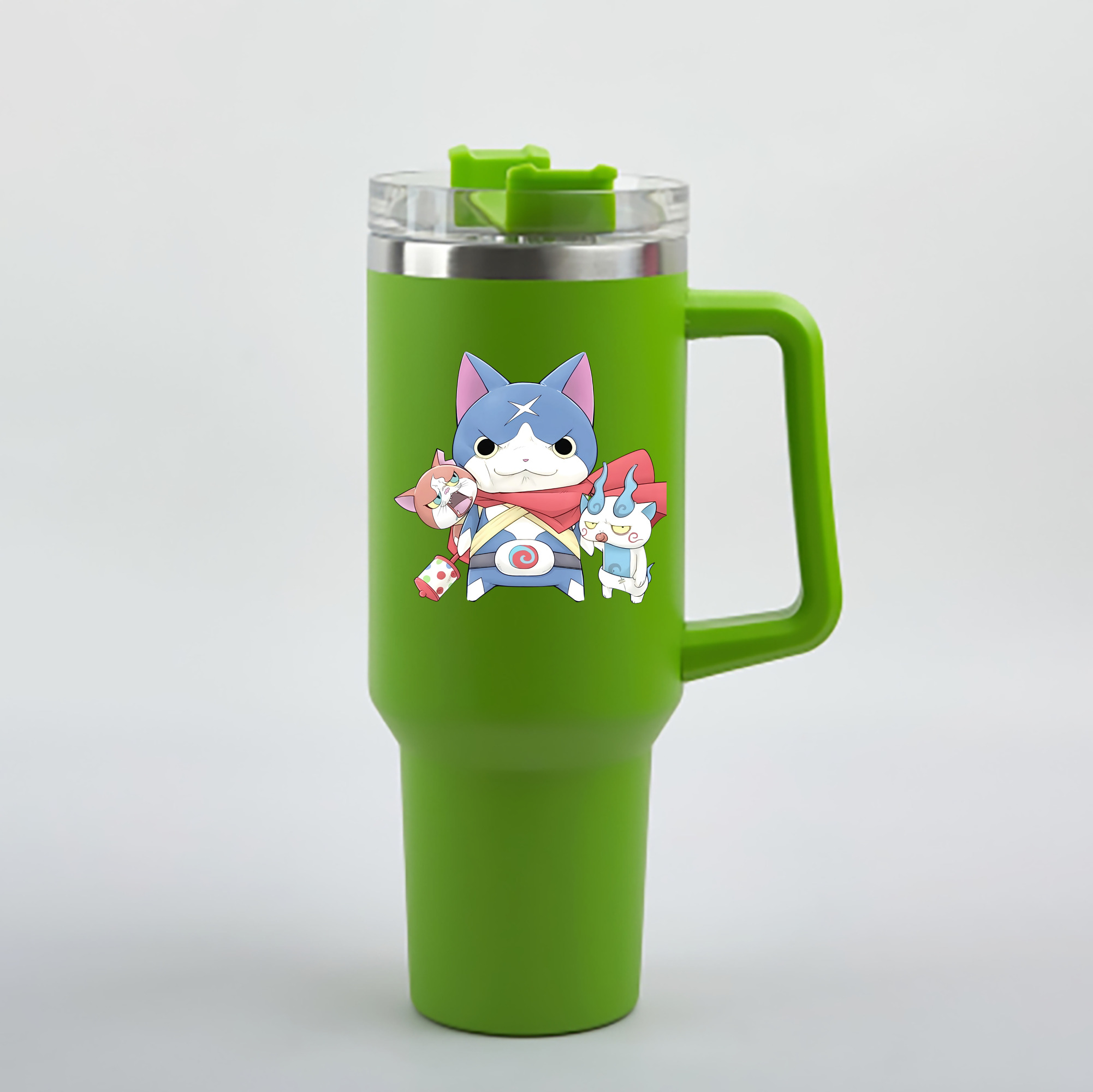 （画像用） 妖怪ウォッチ Yo-kai Watch 1200mL車用タンブラー - クリスタルステッカー（プラスチックストロー付き）